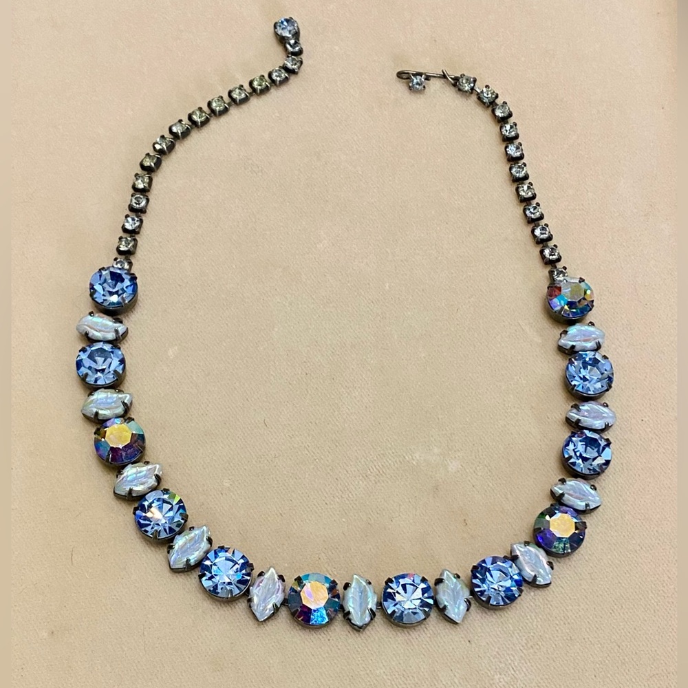 1960’s Regency Blue Rhinestone Necklace